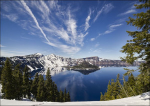 Crater lake in Oregon., Carol Highsmith - plakat 30x20 cm