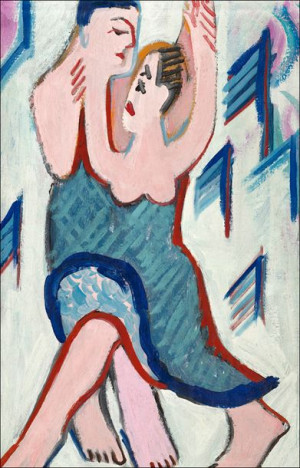 Dancing Couple in the Snow, reverse, Ernst Ludwig Kirchner - plakat 59,4x84