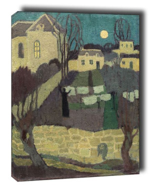 Drying the Linen, or Moonrise at the Priory - obraz na płótnie 50x70 cm