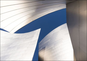 Detail of the Walt Disney Center Concert Hall in downtown Los Angeles, Cali