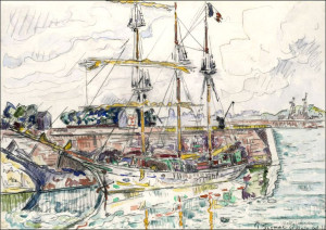 Docks at Saint Malo, Paul Signac - plakat 80x60 cm