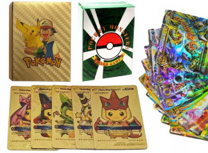 2w1 Zestaw Fana Pokemon 155 Karty Złote + Vmax Monster Prezent Dla Dziecka