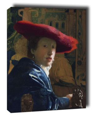 Girl with the Red Hat - obraz na płótnie 70x100 cm