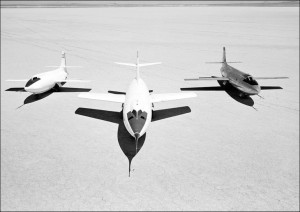 Early NACA research aircraft on the lakebed at the High Speed Research Stat