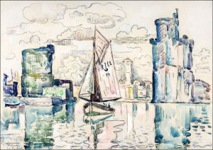 Entrance to the Harbor of La Rochelle, Paul Signac - plakat 80x60 cm