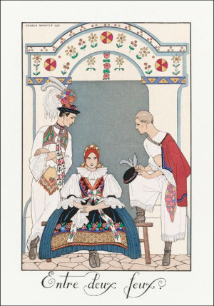 Entre deux feux, George Barbier - plakat 40x50 cm