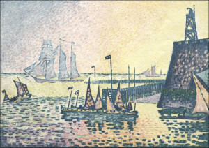 Evening, The Jetty at Vlissingen, Paul Signac - plakat 59,4x42 cm