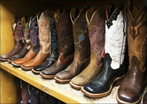 Fancy cowboy boots for sale at the San Antonio Stock Show and Rodeo, Carol