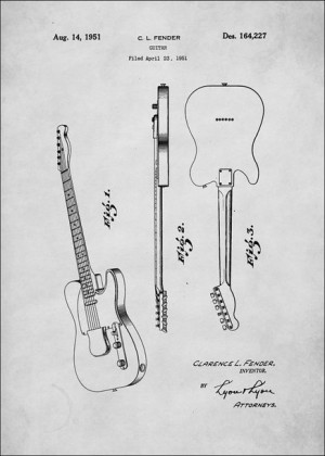 Fender Bialy 1951 - plakat 59,4x84,1 cm