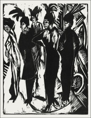 Five Women on the Street, Ernst Ludwig Kirchner - plakat 40x50 cm