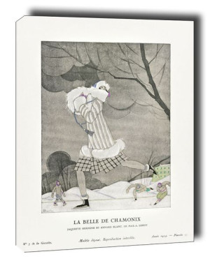La Belle de Chamonix, ermine and white fox jacket, by Max-A - obraz na płót