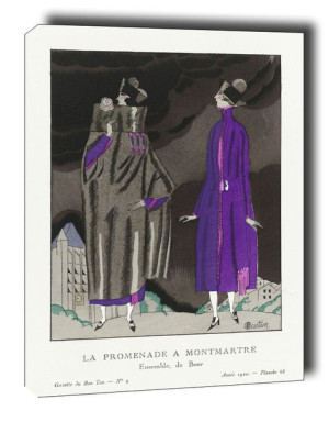 La promenade a Montmartre, Ensemble, de Beer - obraz na płótnie 90x120 cm
