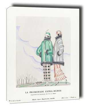 La promenade extra–muros, Jaquettes en fourrure, de Max - A. Leroy - obraz