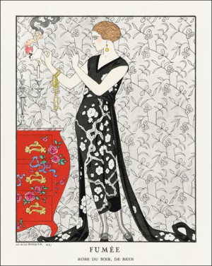 Fumée: Robe du soir, de Beer, George Barbier - plakat 21x29,7 cm