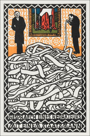 Gespräch eines Redakheurs mit einem Staatsmann, Moriz Jung - plakat 61x91,5