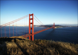 Golden gate bridge, San Fransisco USA, Carol Highsmith - plakat 80x60 cm