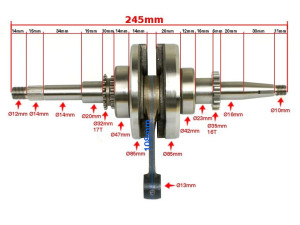 Wał Korbowy Gy6-50 Skuter 16z Baotian Org Phe