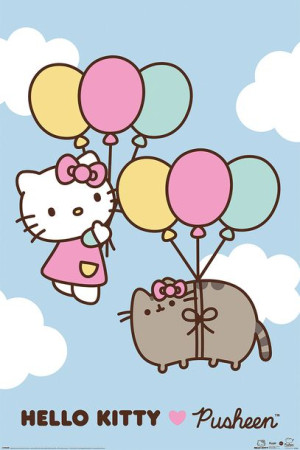 Hello Kitty i Pusheen Up Up and Away - plakat 61x91,5 cm