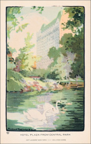 Hotel Plaza from Central Park, Rachael Robinson Elmer - plakat 61x91,5 cm