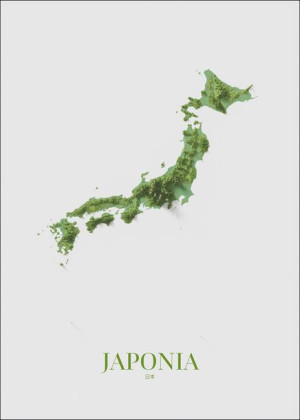 Japonia, mapa - plakat 40x60 cm