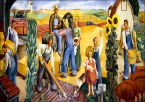 Kansas Farming oil painting at U.S. Courthouse in Wichita, Kansas., Carol H