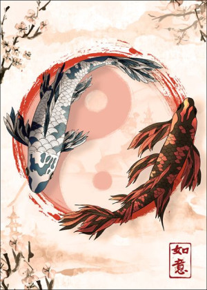Koi Fish - plakat 29,7x42 cm
