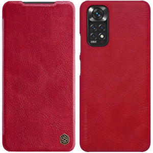 Nillkin Qin skórzana kabura etui Xiaomi Redmi Note 11S / Note 11 czerwony