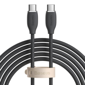 Baseus Jelly Liquid kabel silikonowy USB Typ C - USB Typ C 100W 2m czarny (