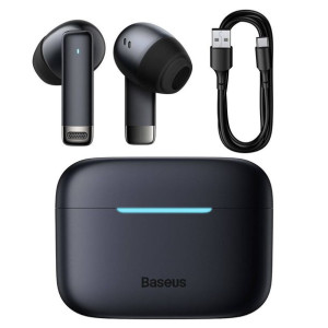 Baseus dokanałowe bezprzewodowe słuchawki TWS Bluetooth 5.3 czarne (Bowie E