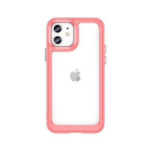 Outer Space Case etui do iPhone 12 sztywny pokrowiec z żelową ramką czerwon