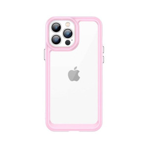 Outer Space Case etui do iPhone 12 Pro sztywny pokrowiec z żelową ramką róż
