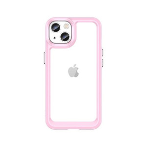 Outer Space Case etui do iPhone 13 sztywny pokrowiec z żelową ramką różowy