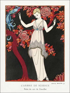 L’Arbre de science: Robe du soir de Doeuillet, George Barbier - plakat 20x3