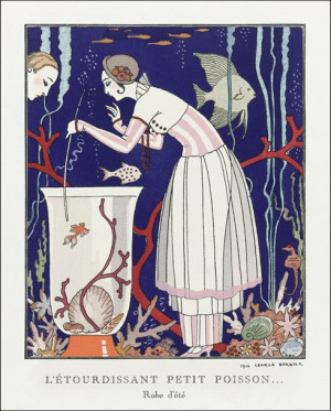 L’étourdissant petit poisson: Robe d’été, George Barbier - plakat 60x80 cm