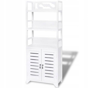 Szafka Łazienkowa Stojąca Słupek Biała 46x24x117,5