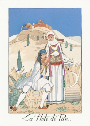 La flute de Pan, George Barbier - plakat 61x91,5 cm