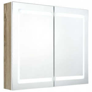 Szafka Łazienkowa Wisząca Z Lustrem Led 80x12x68