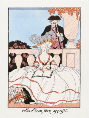 La Leçon bien apprise, George Barbier - plakat 61x91,5 cm