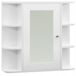 Szafka Łazienkowa Z Lustrem Wisząca Biała 66x63 Cm