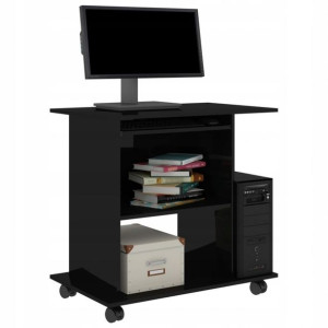 Biurko Komputerowe Stolik Meble Laptop Czarne 80cm