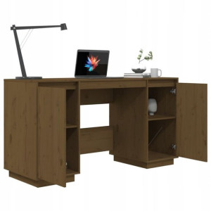 Biurko Komputerowe Stolik Drewniane Półka Laptop