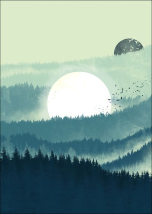 Landscape green - plakat 70x100 cm