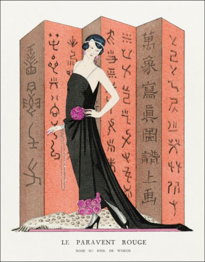 Le paravent rouge: Robe du soir, de Worth from Gazette du Bon Ton. Art – Mo