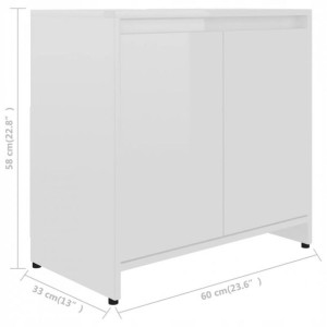Szafka Łazienkowa Biała Stojąca Pod Umywalkę 60cm