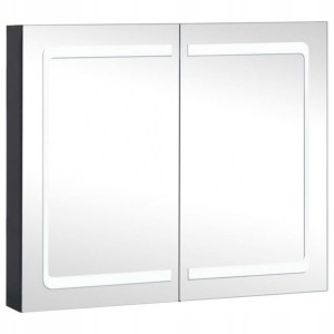 Szafka Łazienkowa Wisząca Z Lustrem Led 80x12,2x68