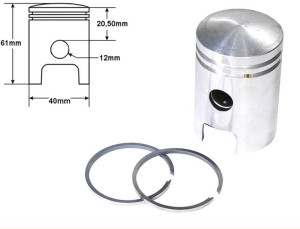 Tłok Simson S50 40,00 K20 Owalizowany Komplet Alm