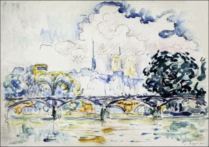 Le Pont des Arts, Paul Signac - plakat 42x29,7 cm