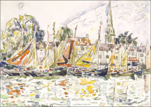 Le Pouliguen: Fishing Boats, Paul Signac - plakat 80x60 cm
