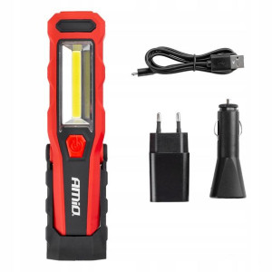 Wt02 | Lampa Latarka Warsztatowa Cob 300lm Aku Usb