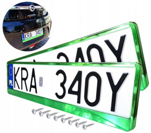 Ramki Na Rejestracje Metalizowane Zielony Chrom